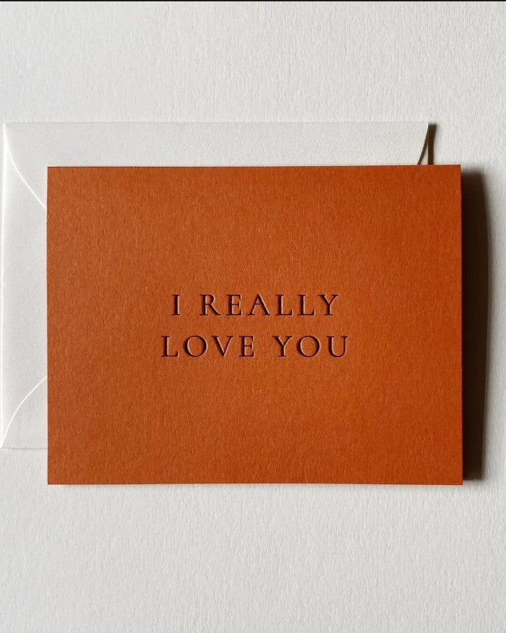 I Really Love You greeting card, handwritten and available with Seattle flower delivery